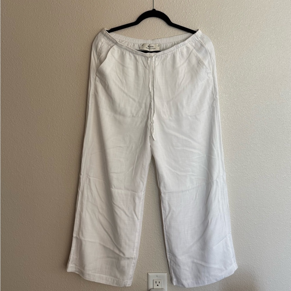 Hollister White Wide-Leg Pants